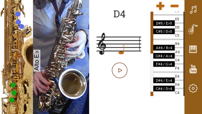 2D Saxophone Fingering Chart Screenshot