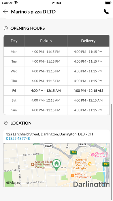 Marino's pizza D LTD Screenshot