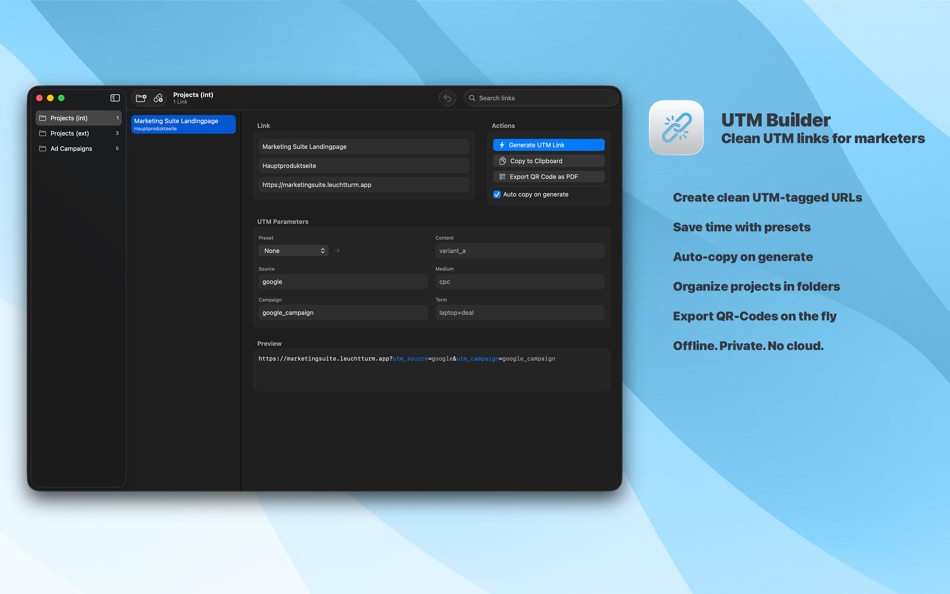 #2. UTM Builder (macOS) Göre: Christian Ruppelt