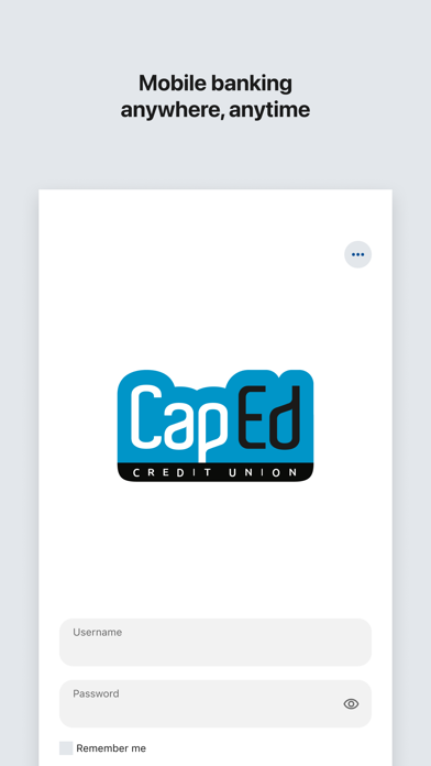 Screenshot 1 of CapEd Mobile Banking App