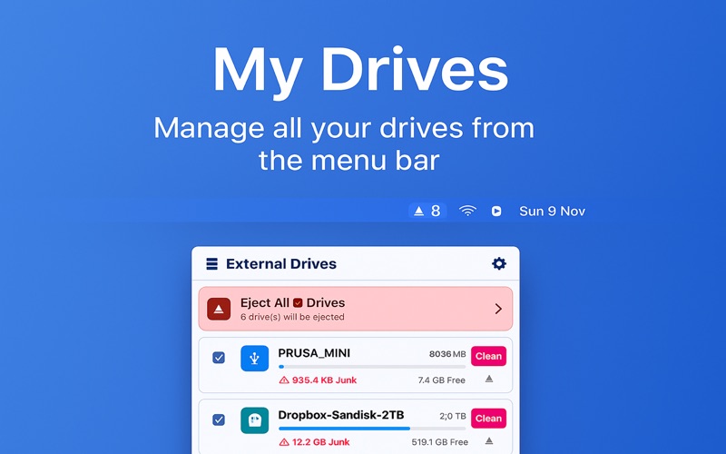 My Drives - Menu Bar Manager app screenshot
