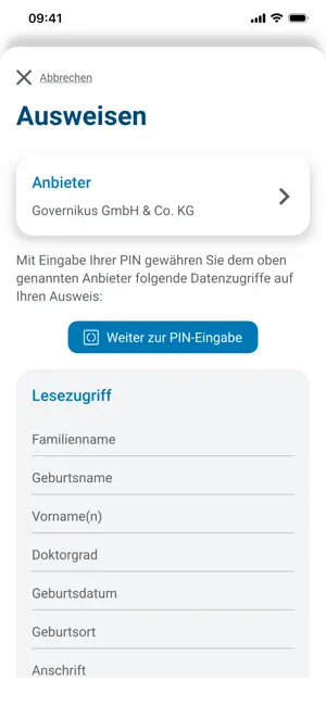 AusweisApp Bund iPhone screenshot 4