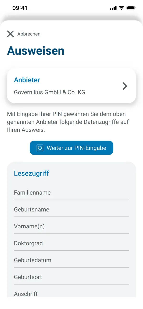 AusweisApp Bund iPhone App Screenshot 4 – Dienstprogramme