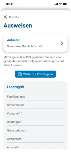 Screenshot von AusweisApp Bund auf dem iPhone 4