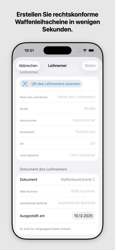 Waffenleihschein screenshot 2 of 6