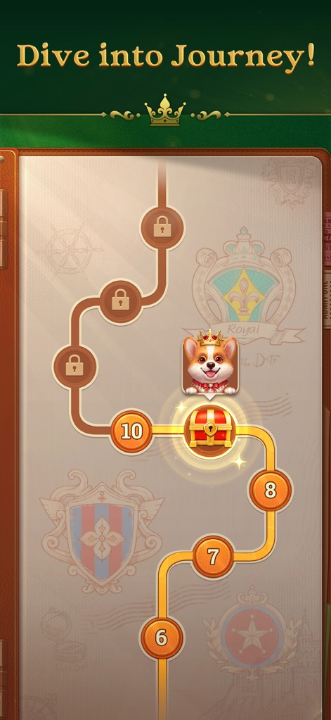 Jenny Solitaire - Card Games - The app offers an engaging journey through numerous levels, where players can progress and discover special treasures, like diamonds, that unlock new content.