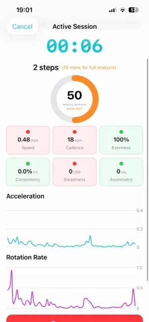 GaitMetrics screenshot 1