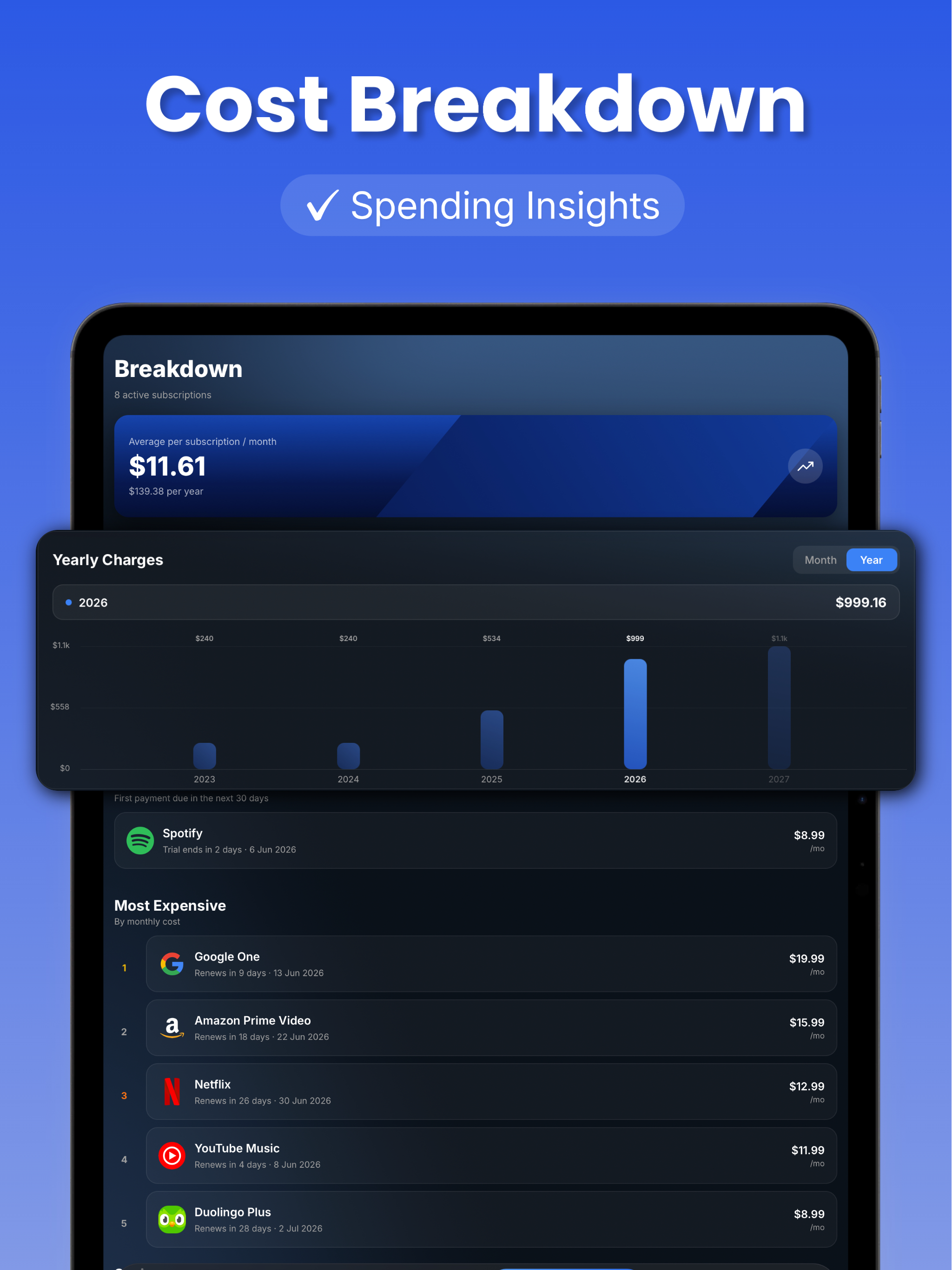 Subscription Tracker: Subflo