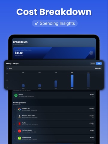 Subscription Tracker: Subflo iPad screenshot