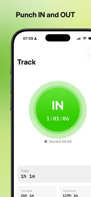 Time Tracker – Punchino screenshot 1