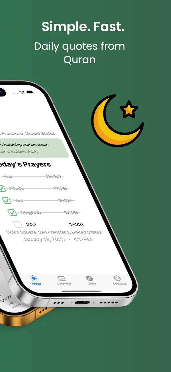 Screenshot #2 pour Prières, Qibla & Ramadan