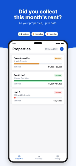 RentDue: Rent Tracker Screenshot 1 of 5