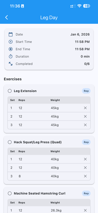 Simple Workout Recorder Screenshot 4 of 7