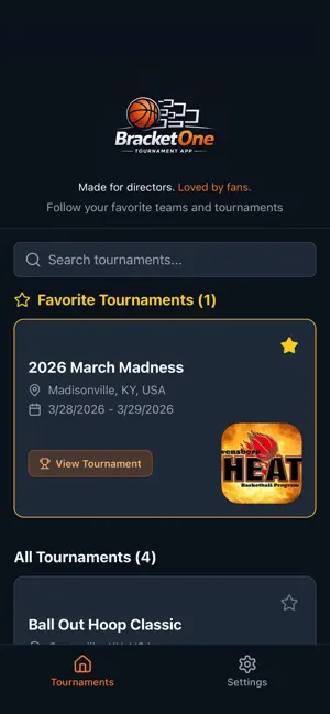 BracketOne Tournament App screenshot 1