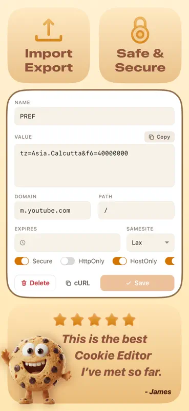 Cookie Editor para Safari screenshot 3 of 4