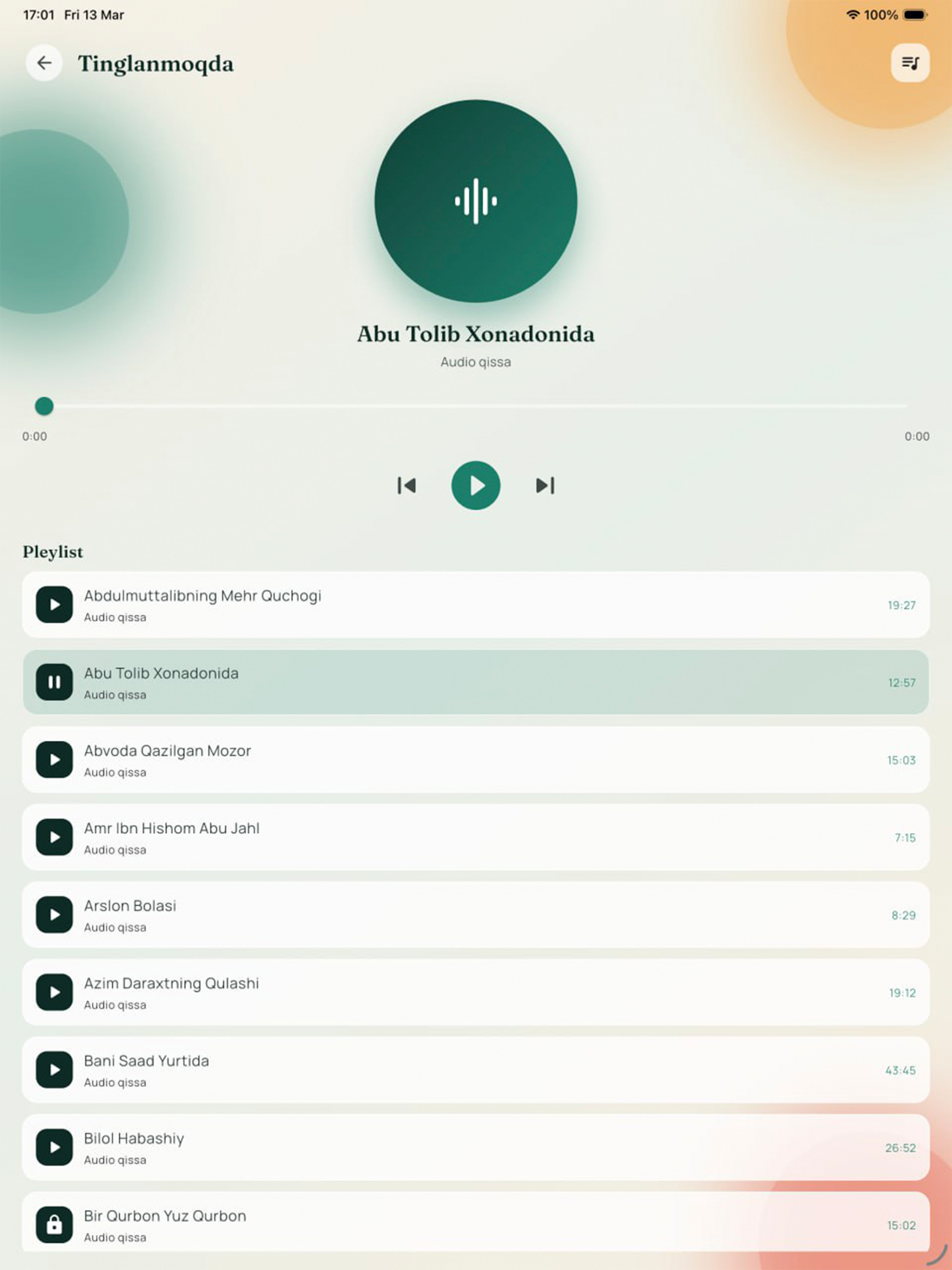 Saodat Asri Qissalari Audio 1