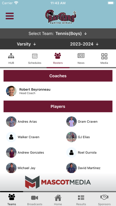 Rancho Mirage Athletics Screenshot