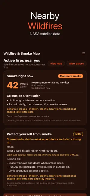 Wildfire & Smoke Map iPhone screenshot 1