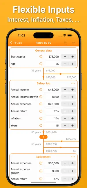 FFCalc - Retirement Calculator screenshot 2