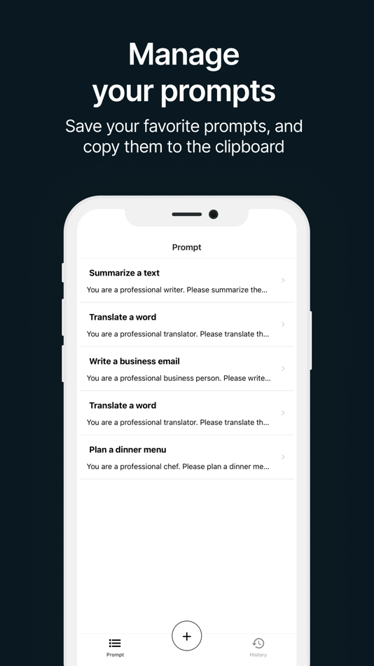 #1. Prompt Manager (iOS) 由: DAIKI URATA