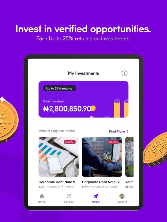 PiggyVest: Save & Invest Today iPad screenshot 4 - Finance app