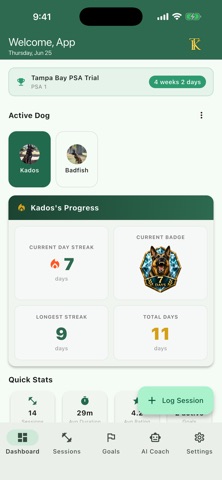 Sport Dog Training Tracker Screenshot 1 of 7