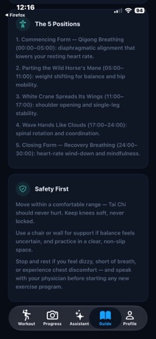 Starlight Fitness - Tai Chi iPhone screenshot