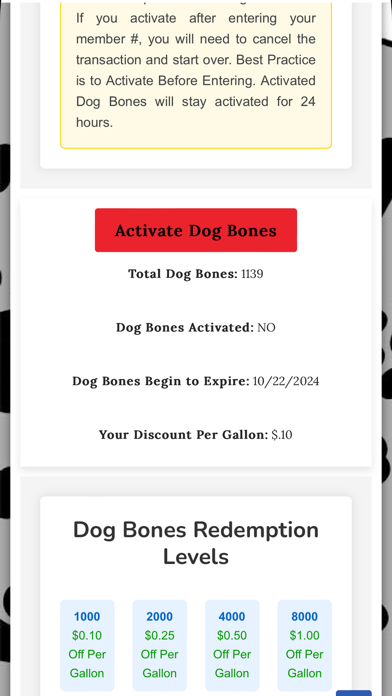 RoadDog Store Rewards Screenshot