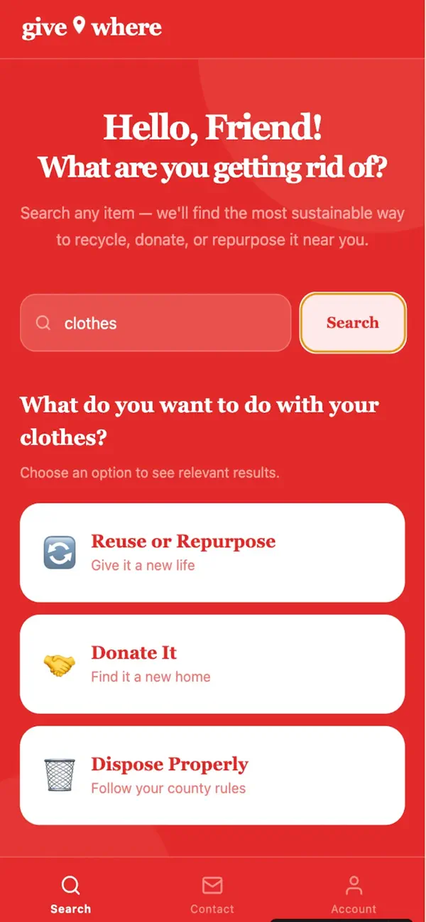 giveWhere Screenshot 1