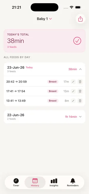Baby Feed Diary screenshot 2