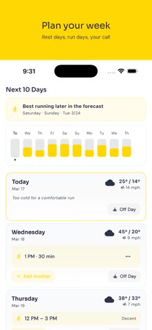 Run Window: Running Weather iPhone screenshot