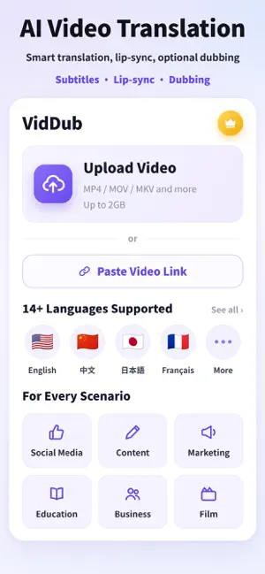 VidDub - AI Video Translator screenshot 1