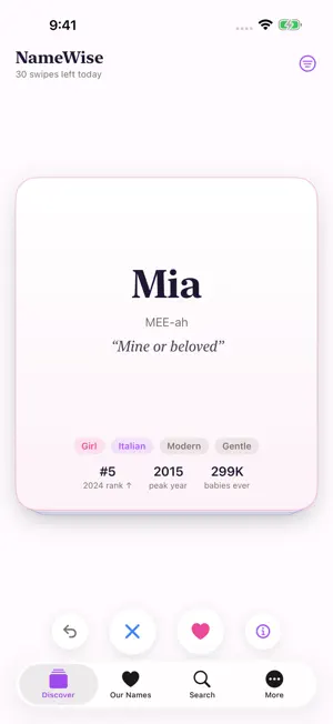 NameWise: Baby Names Together screenshot 1