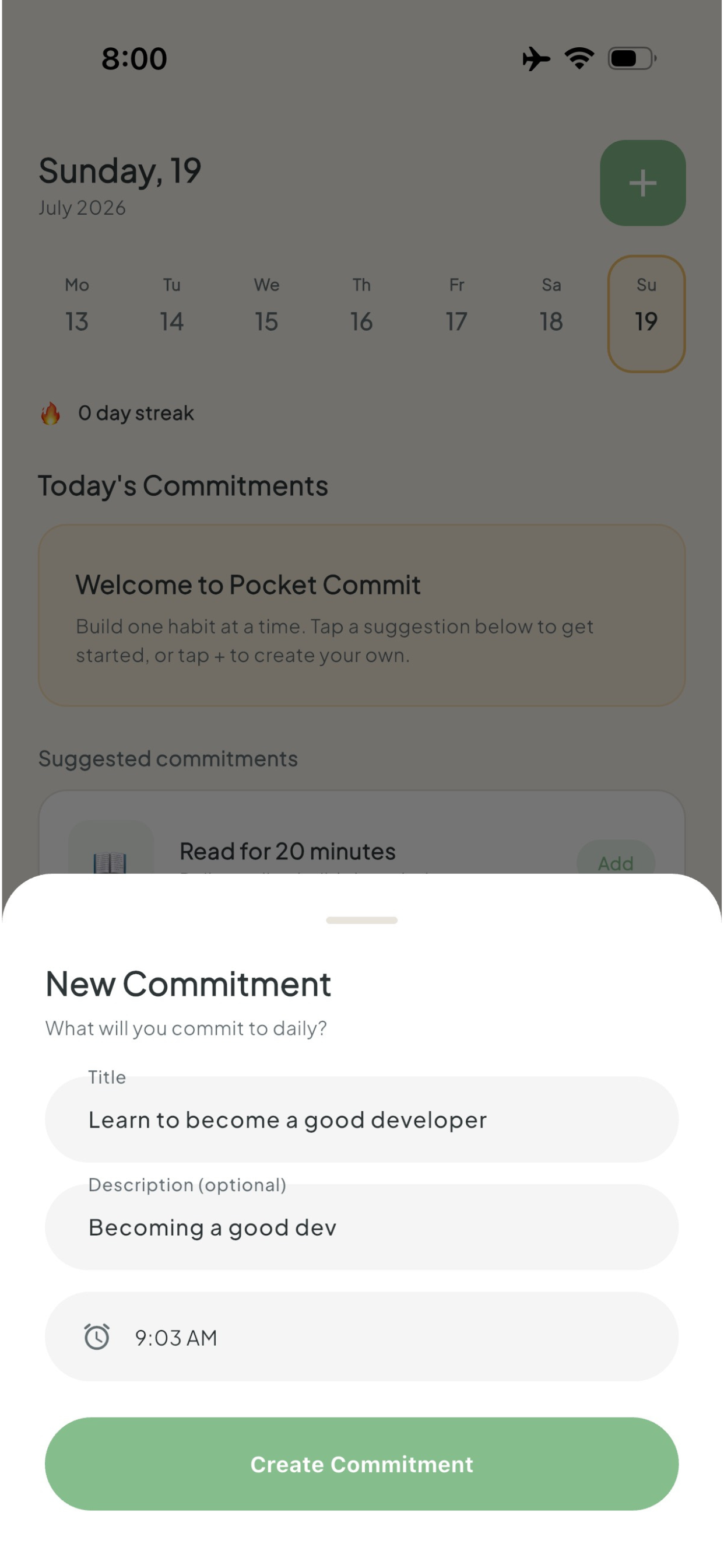 Pocket Commit screenshot 2