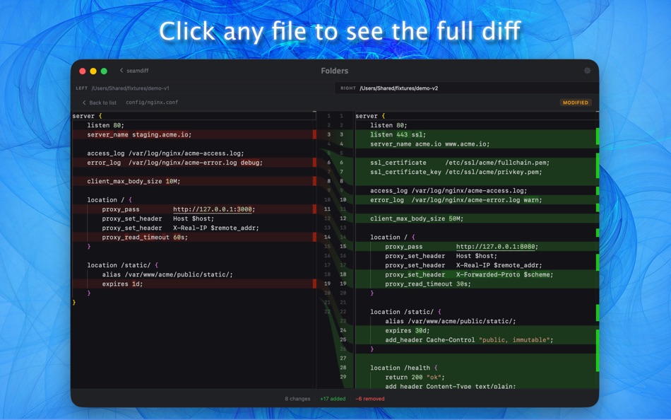 #5. SeamDiff (macOS) Por: Ihor Kuzyk