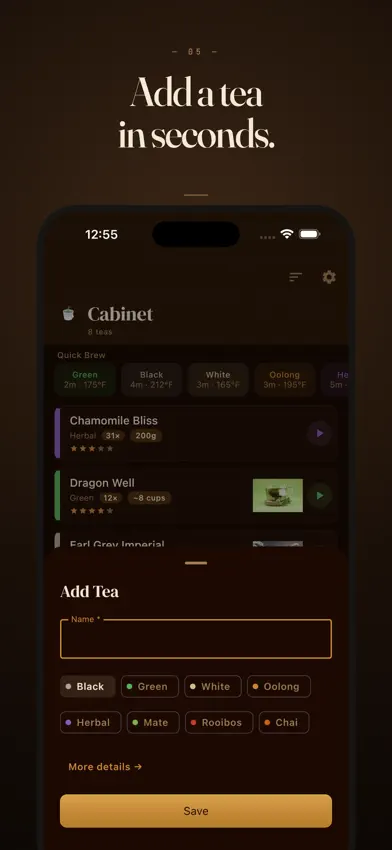 TeaCabinet - Tea Steep & Log screenshot 1