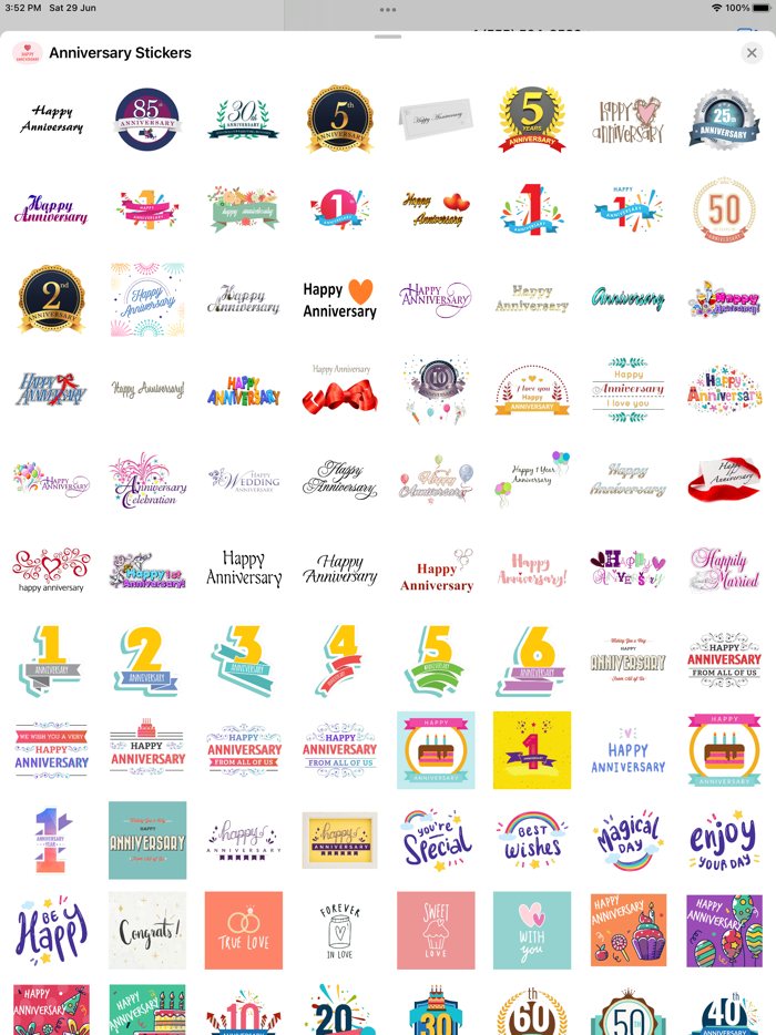 Anniversary Stickers - Wishes