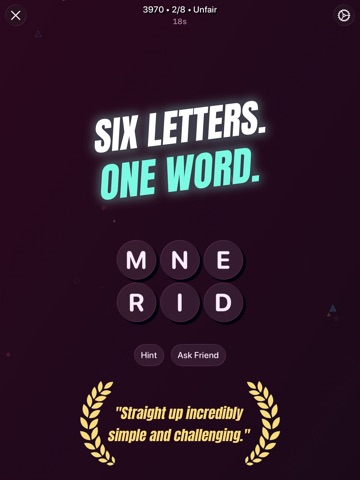 Unscramble! find word anagrams iPad screenshot