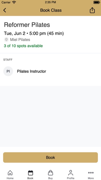 Miel Pilates iPhone screenshot
