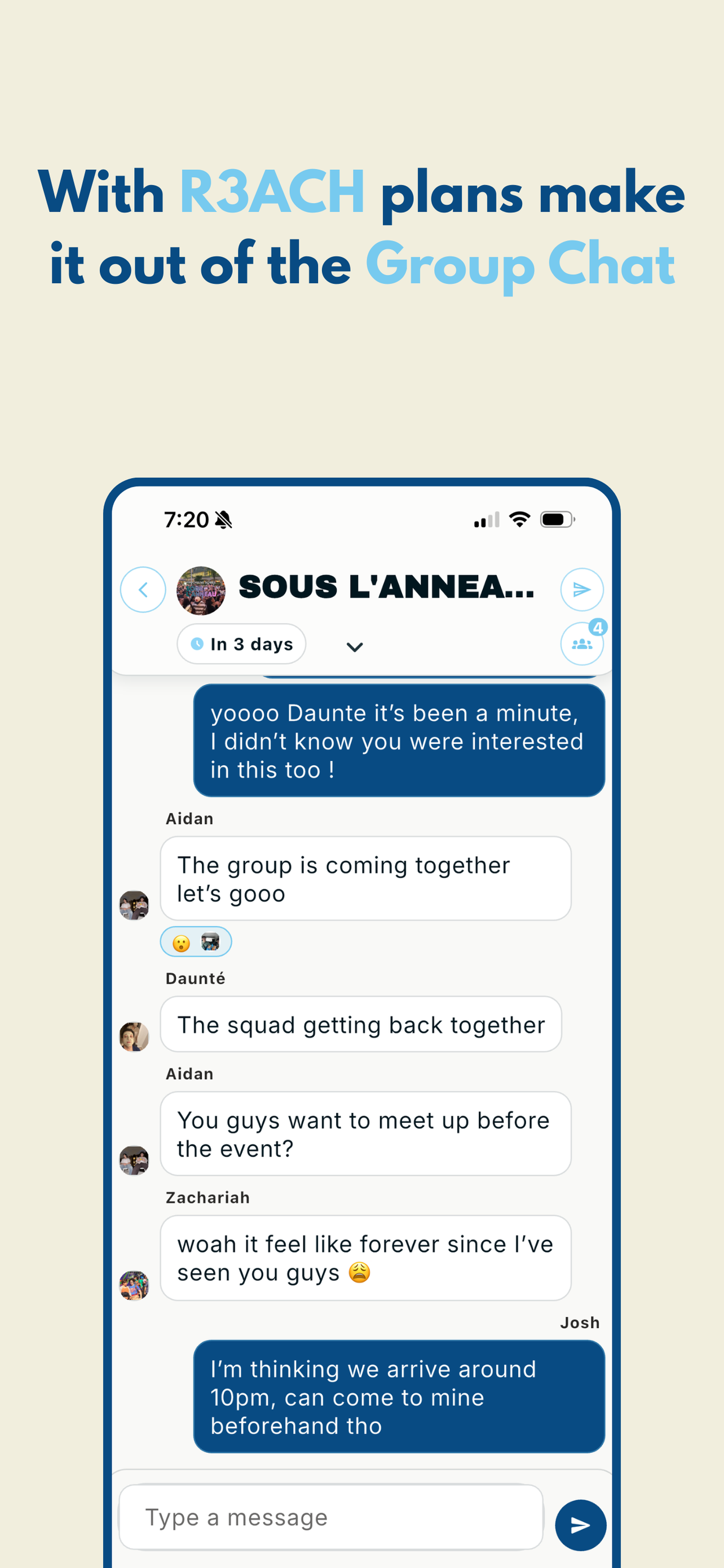 R3ACH: Make Plans With Friends screenshot 6