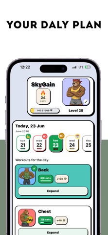 SkyGain — Workout Tracker screenshot