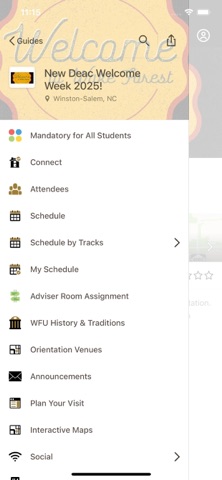 WFU Orientation Programs Screenshot 1 of 3