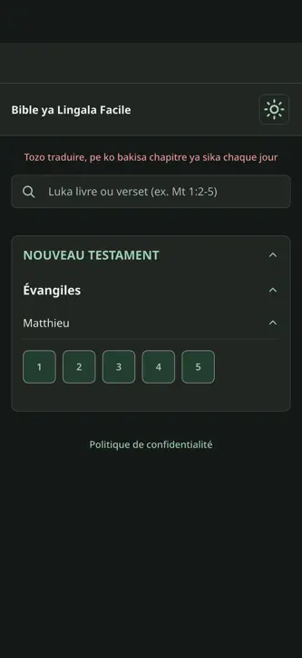 Bible Lingala Facile screenshot 1
