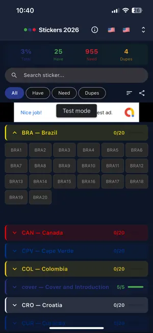 Stickers Cup 2026 List iPhone screenshot 6