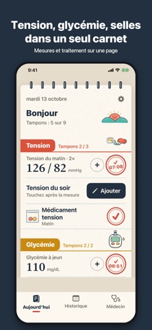 Carestamp: Tension et glycémie 1
