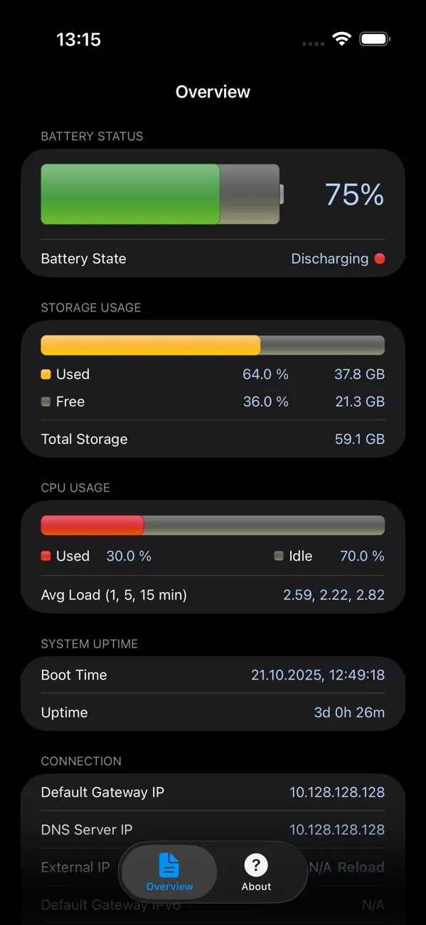 Screenshot #3 pour System Status: hw monitor
