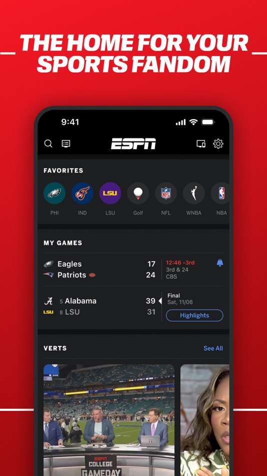 #2. ESPN: Live Sports & Scores (iOS) Ved: Disney