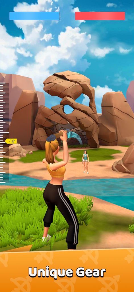 Archery Clash! - This tool demonstrates the integration of varied cold weapons, such as the hatchet, and the precise aiming interface for strategic combat.