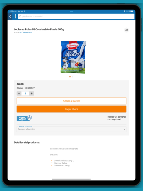 Frecuento iPad screenshot 2 - Shopping app