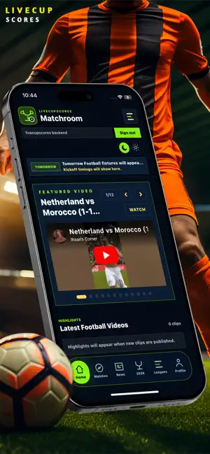 LiveCup Scores screenshot 1